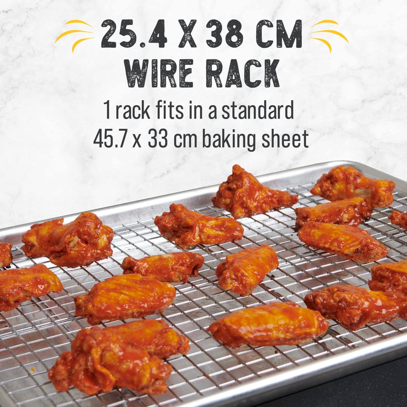 Checkered Chef Cooling Rack for Cooking and Baking - 10" x 15" Set of 2 Stainless Steel, Oven Safe Grid Wire Cookie Cooling Racks - Image 3